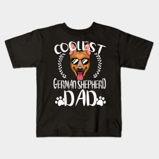 Glasses Coolest German Shepherd Dog Dad Kids T-Shirt